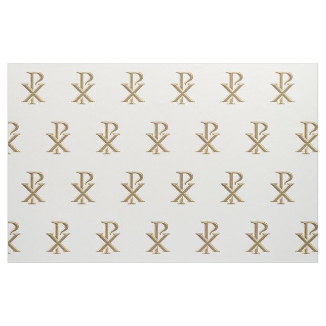 Goldenes Chirho-Symbol-Gewebe Stoff (Fat Quarter (45,7 x 55,9 cm))