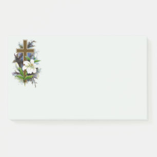 Goldenes christliches Kreuz Post-it Klebezettel