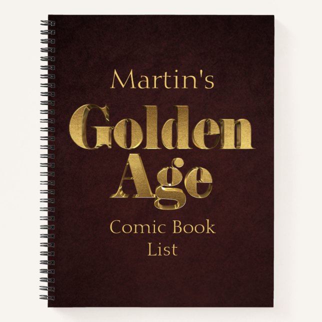Goldenes Comic - Reservefreiheit Notizbuch (Vorderseite)