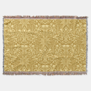 Goldenes Damast Barock Blumenmuster Decke