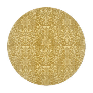 Goldenes Damast Barock Blumenmuster Schneidebrett