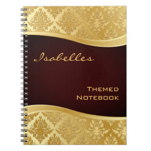 Goldenes Damast-Wellen-Notizbuch Notizblock