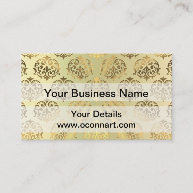 Goldenes Damastmuster Visitenkarte (Vorderseite)