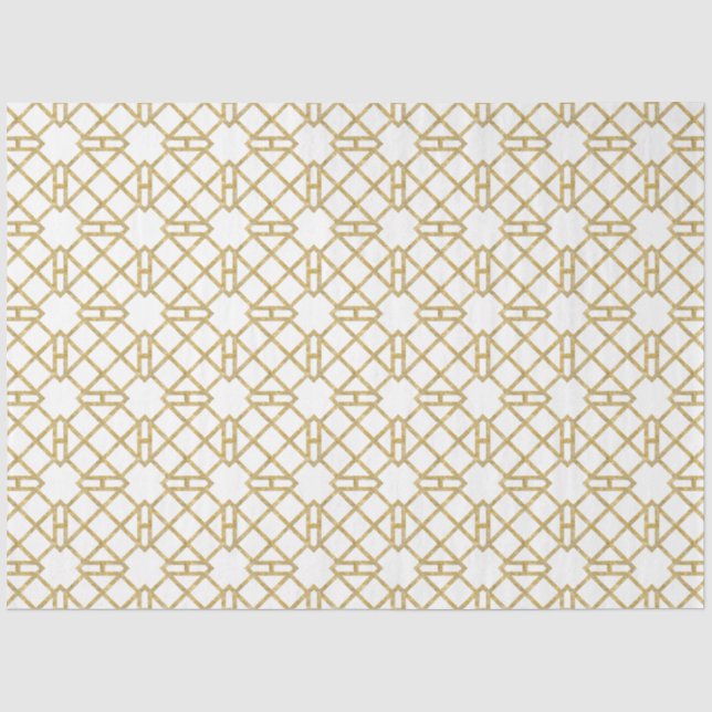 Goldenes Déco Chinesisches Chippendale Entdeckungs Seidenpapier (Vorderseite)