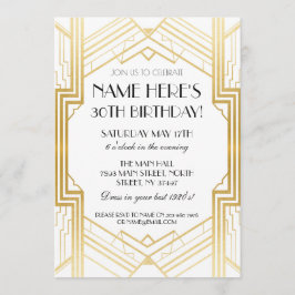 Goldenes Déco der 1920er Jahre lädt Gatsby-Party e Einladung