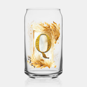 Goldenes dekoratives Monogramm Q Dosenglas