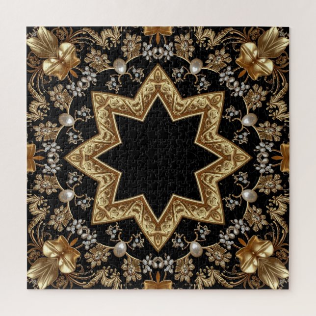Goldenes Dekoratives Puzzle (Vertikal)