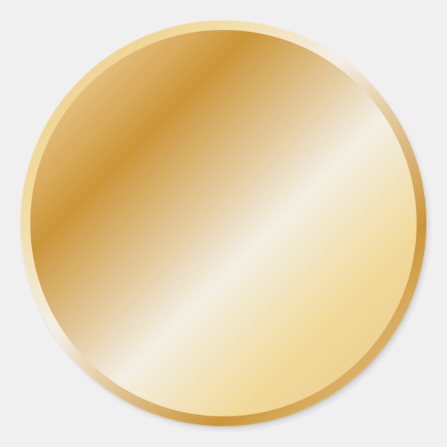 Goldenes Design Runder Aufkleber (Vorderseite)
