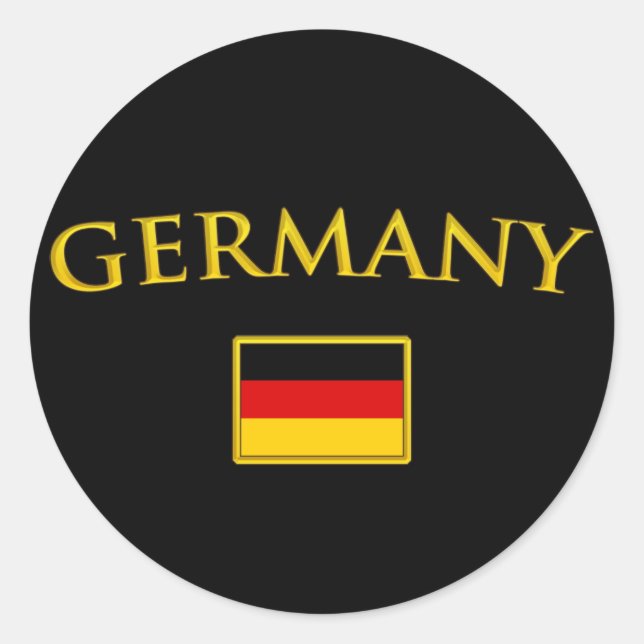 Goldenes Deutschland Runder Aufkleber (Vorderseite)