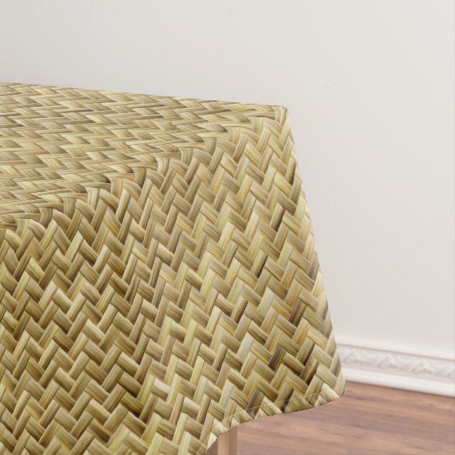 goldenes, diagonales Korbmuster Tischdecke (Beispiel)
