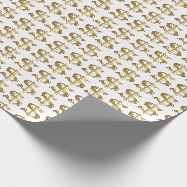 Goldenes Dollar-Zeichen-Packpapier Geschenkpapier (Ecke)