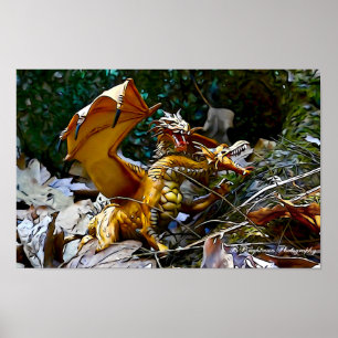 Goldenes Drache-Nest Poster