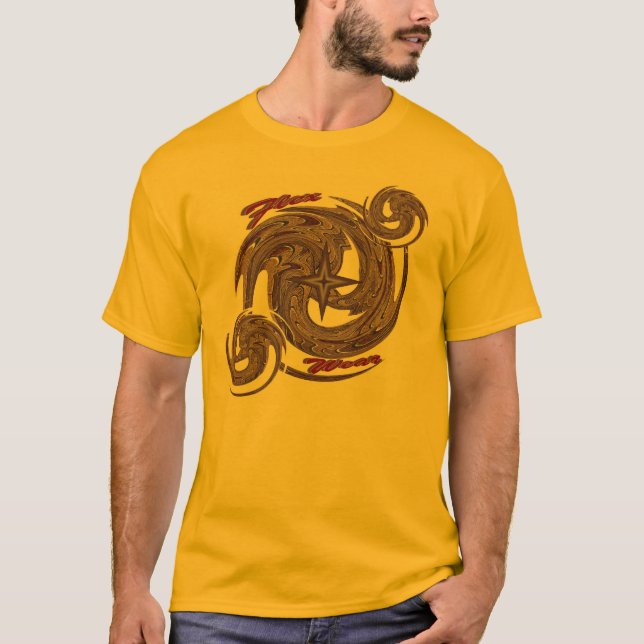 Goldenes Drache-Stern-T-Shirt T-Shirt (Vorderseite)