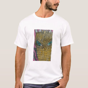 Goldenes Drachen-Gesicht — Fantasy-Drachenkunst T-Shirt