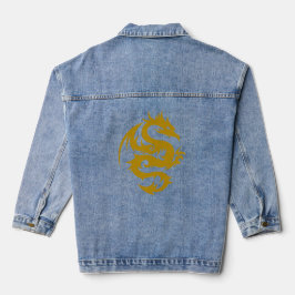Goldenes Drachenfeuer Jeansjacke