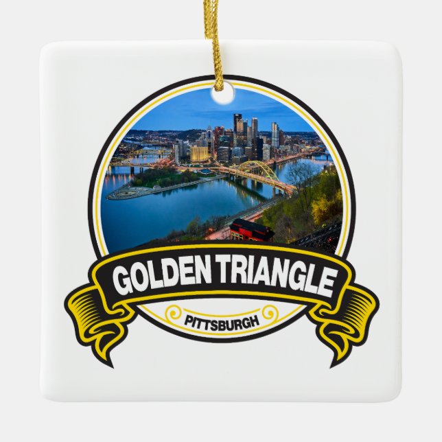 Goldenes Dreieck Pittsburgh Abzeichen Keramikornament (Vorderseite)