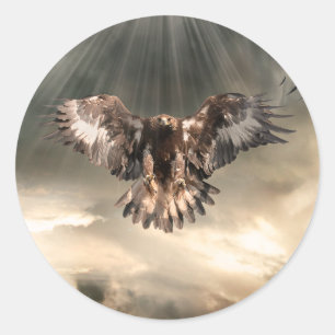 Goldenes Eagle Runder Aufkleber