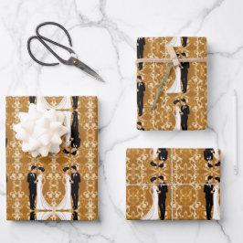 Goldenes Ehepaar in Liebe Geschenkpapier Set