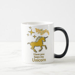 Goldenes Einhornpony mit goldenen Sternen Verwandlungstasse
