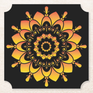 Goldenes einzigartiges Mandala-Design-95748 Untersetzer