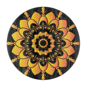 Goldenes einzigartiges Mandala-Design Schneidebrett