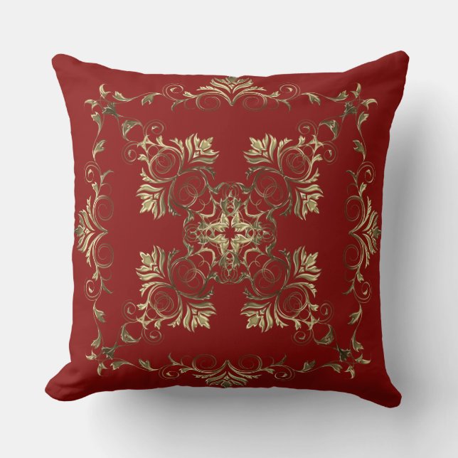 Goldenes Element der barocken Art Kissen (Vorderseite)