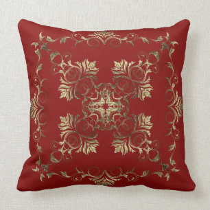 Goldenes Element der barocken Art Kissen