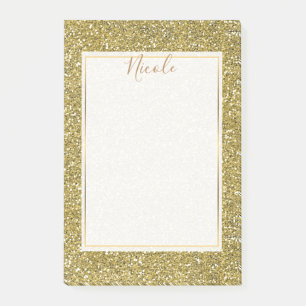 Goldenes falsches Funkelglitter Post-it Klebezettel