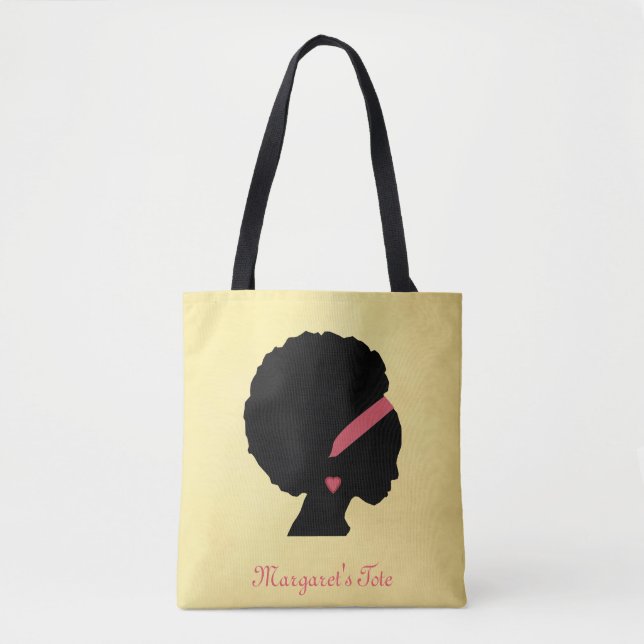Goldenes Farbdesign Afro Haar Tasche (Vorderseite)