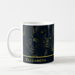 Goldenes Farbverlaufsmuster personalisierter Name Kaffeetasse
