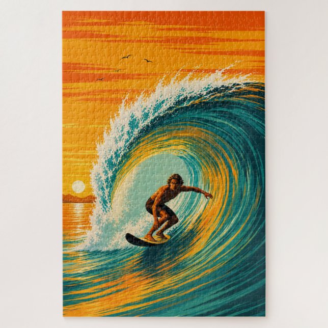 Goldenes Fass Surfer Puzzle (Vertikal)