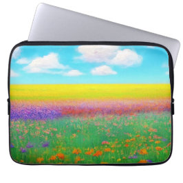 Goldenes Feld für Blume - Notebook-Fall Laptopschutzhülle