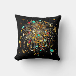 Goldenes Feuerwerk & Konfetti-Feier Kissen
