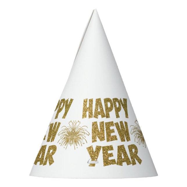 goldenes Feuerwerk Partyhütchen (Links)