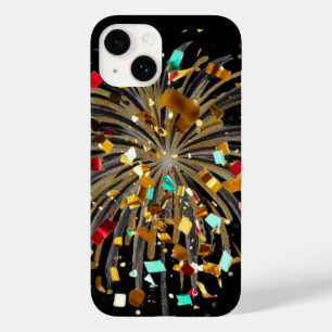 Goldenes Feuerwerk- und Konfetti-Fest Case-Mate iPhone 14 Hülle