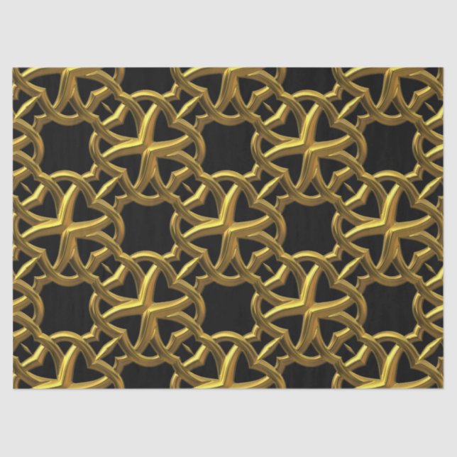 goldenes filigranes Papierpapier Seidenpapier (Vorderseite)