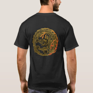 Goldenes Flammen-Drachen-Emblem T-Shirt
