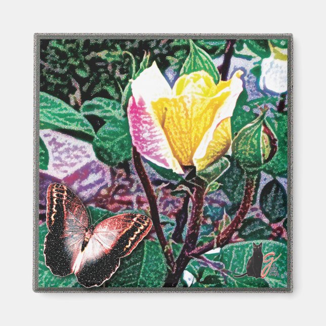 Goldenes Flammenmagnet Magnet (Vorne)