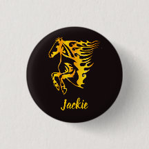 Goldenes Flammenpferd mit individuelle Name