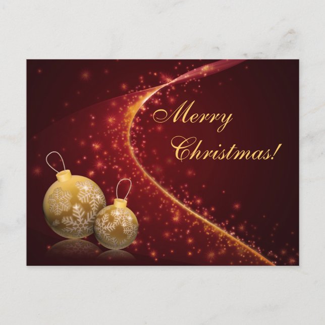 Goldenes Flitter-Weihnachten Feiertagspostkarte (Vorderseite)