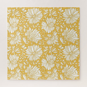 Goldenes florales Doodle, abstrakt handgezeichnet