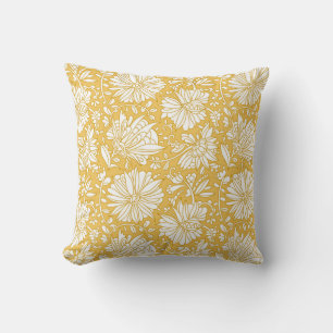 Goldenes florales Doodle, abstrakt handgezeichnet Kissen