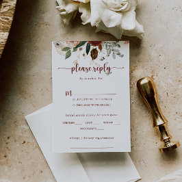 Goldenes, florales Hochzeitsmenü UAWG RSVP Karte