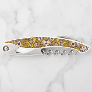 Goldenes florales Mandala-Boho-Muster Kellnermesser