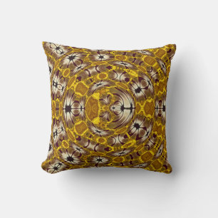 Goldenes florales Mandala-Boho-Muster Kissen