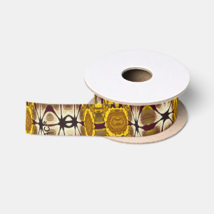 Goldenes florales Mandala-Boho-Muster Satinband
