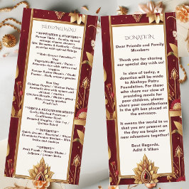 Goldenes florales Muster verzierte asymmetrische i Menükarte