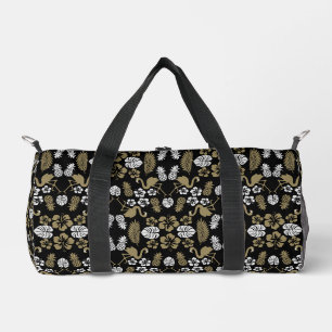 Goldenes florales tropisches Muster Duffle Bag