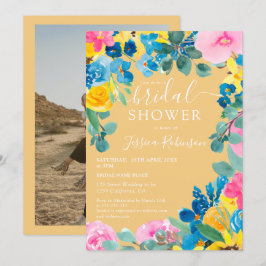 Goldenes Foto Brautparty Einladung