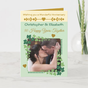 Goldenes Foto des 50. Jubiläums Karte